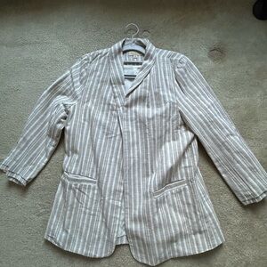 Promesa Beige Striped Blazer